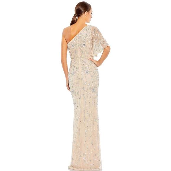 Mac Duggal 93635 - Asymmetric Beaded Evening Dress - Size 12 - Picture 2 of 3